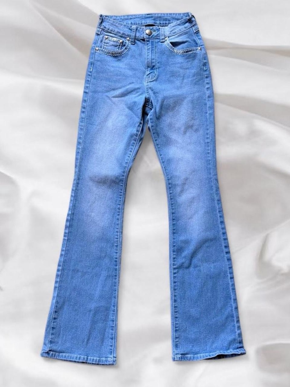 Rhinestone Bootcut Jeans - Picture 3 of 6